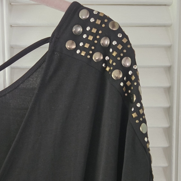 Rock & Republic Tops Rock Republic Black Silky Tie Draped Back